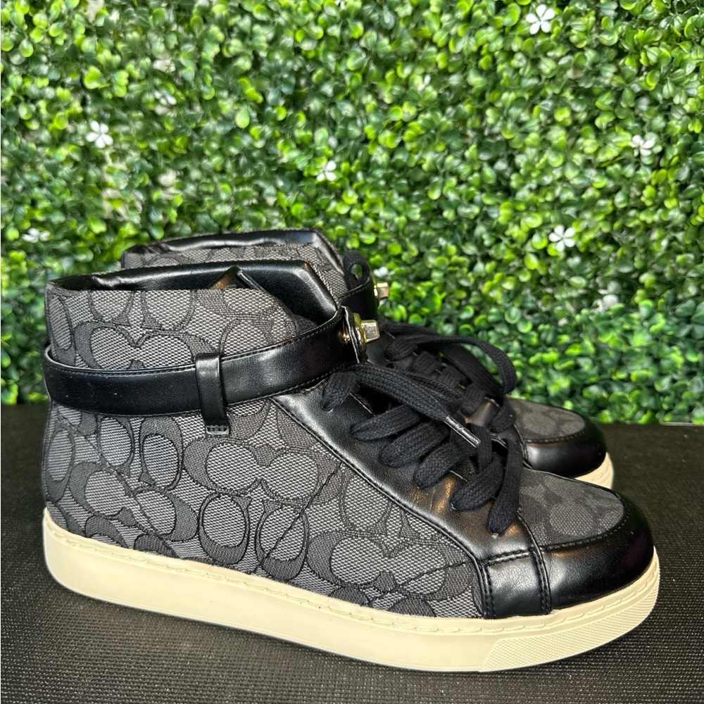 Kids Black and Gray High-Top Sneakers